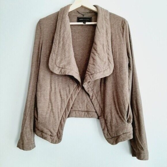 BCBGMAXAZRIA Open Front Cardigan Jacket Brown Sz XXS Flawed - Picture 2 of 11